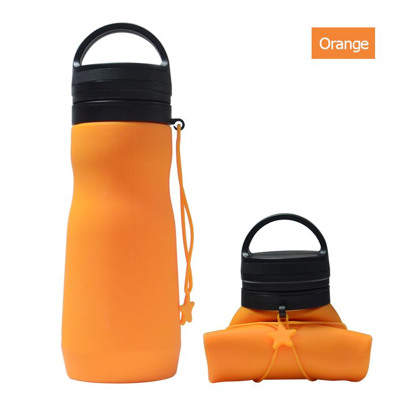 750ML Collapsible Water Bottle, Reuseable BPA Free Silicone Foldable Bottles Portable Hiking Cup For Outdoor Mountaineering Tour