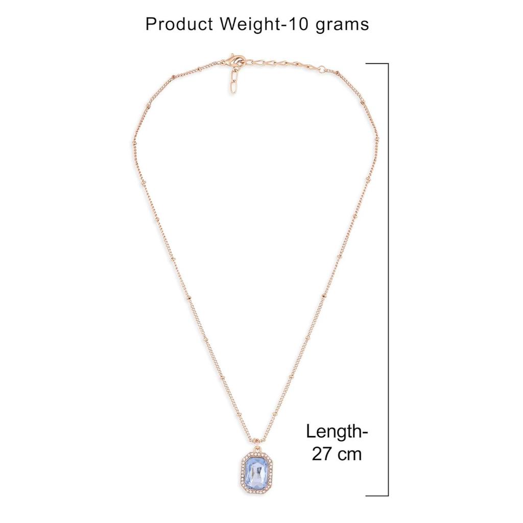 Blue Rhinestone & Austrian Diamonds Embellished Contemporary Pendant Chain For Women