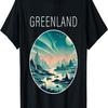 Grönland Landschaft Art Deco T-Shirt(1)