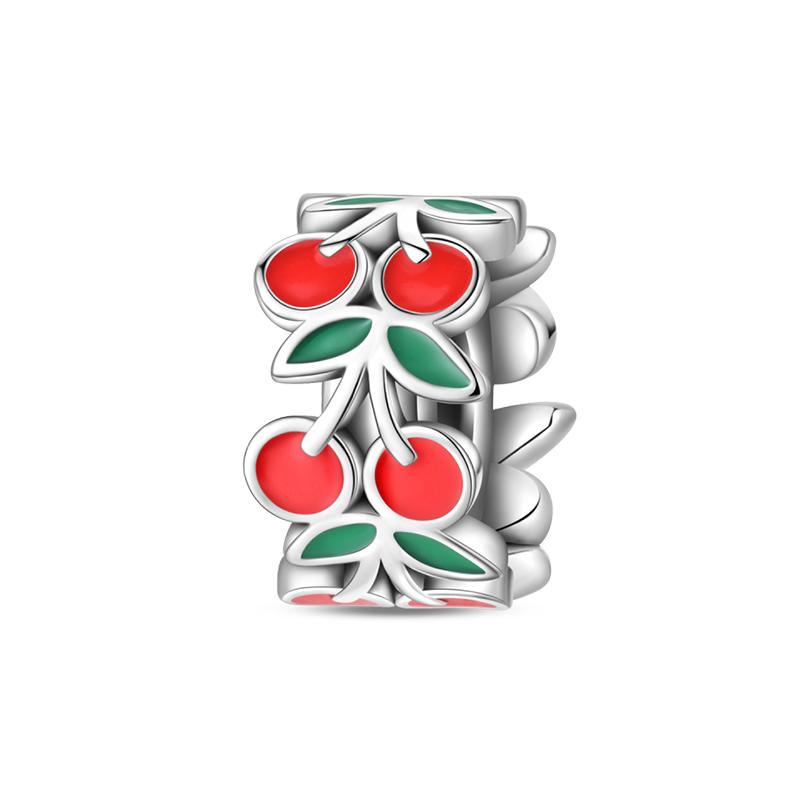 New 925 Silver Color Strawberry Cherry Fruit Series Charms Beads Fit 3mm 925 Original Bracelets DIY Birthday Jewelry Gifts