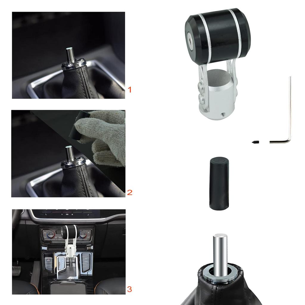 Lunsom T-Shape Shift Knob Metal Gear Shift Knob Push for Automatic and Manual Car (Black)