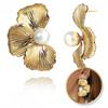 Ecarla Orecchini in Acciaio Inossidabile Placcato Oro 14K Fiore Kst3360