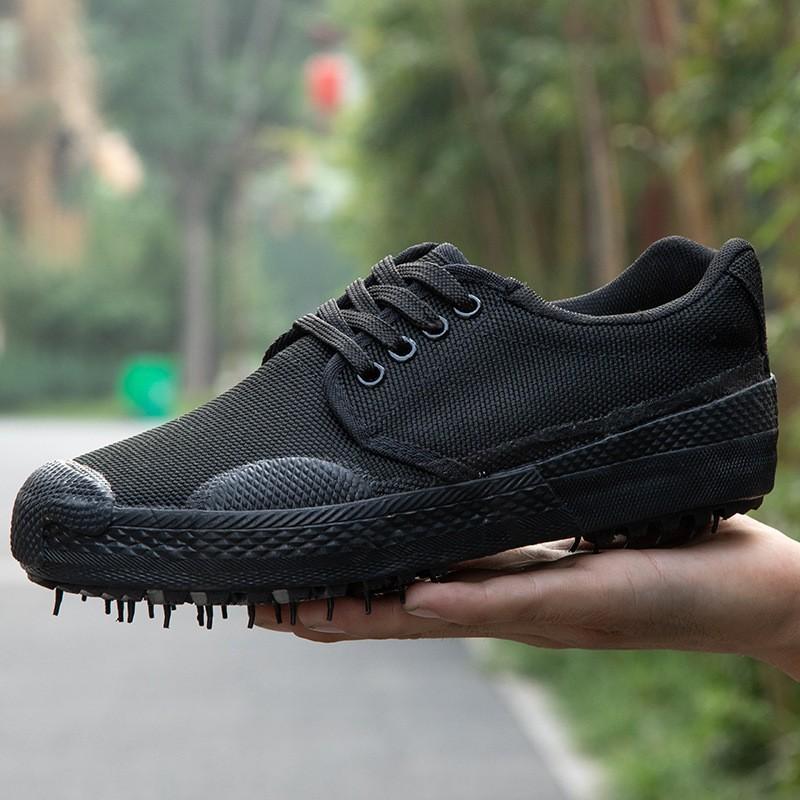 Pantofi de lucru cu talpă de cauciuc, adidași anti-alunecare din pânză pentru construcții/fermă/antrenament, încălțăminte tactică durabilă cu gleznă joasă/înaltă