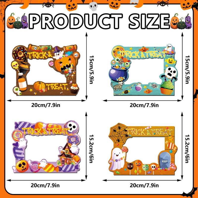CT488-492 Halloween Magnetic Picture Frame - Holiday Photo Display Decor with PVC Fridge Magnet for Spooky Party Celebration