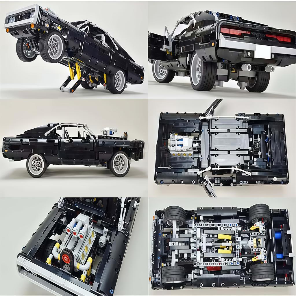 Black Horse Muscle Sports Car 42111 Difficult Adult Assembling Constructing Cubes Car Model 1000+ Particles Assembled Great For for