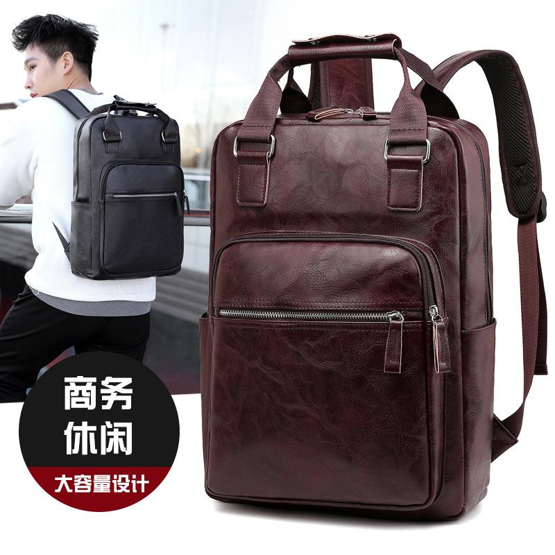 Zaino Uomo Tesoro Zaino Casual Borsa da Viaggio Uomo Tendenza Moda Borsa per Computer Borsa in Pelle Grande Capacità Borsa a Mano da Lavoro