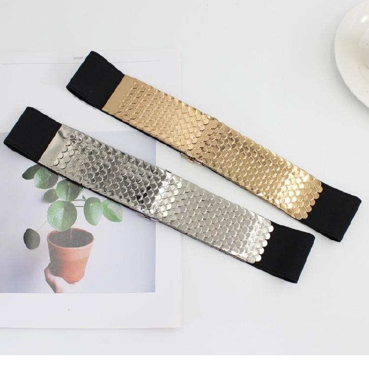 Women Stretch Belt with Fish Scale Texture Versatile Corset for Banquet Dress