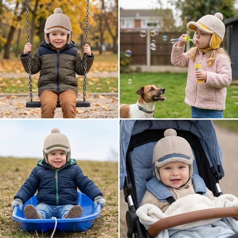 Thickened Kids Baseball Hat Cute Peaked Cap Cute Earflap Hat Skiing