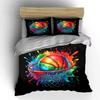 Vibrant Basketball Art Decor Set Kid'S And Adults' Bedroom Decor, Exquisite Three-Piece Bedding Set Gift