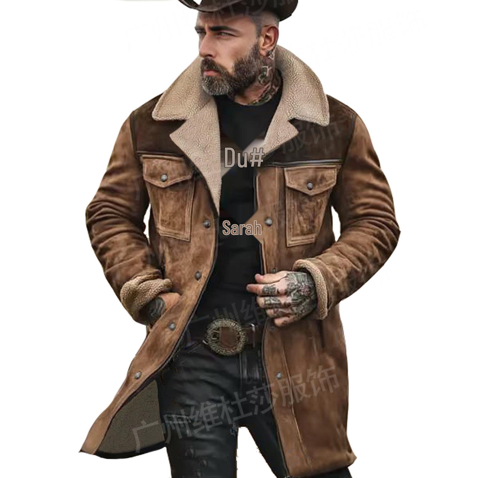 Men`s 2026 Autumn/Winter Suede Patchwork Jacket