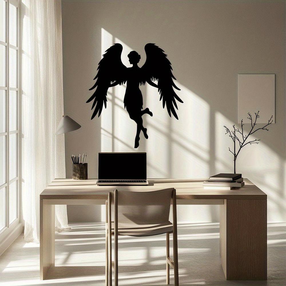 Modern Angel Wings Metal Wall Art Iron Decor for Living Room Bedroom Kitchen Garage Outdoor Garden Sturdy Construction Halloween Home Accent