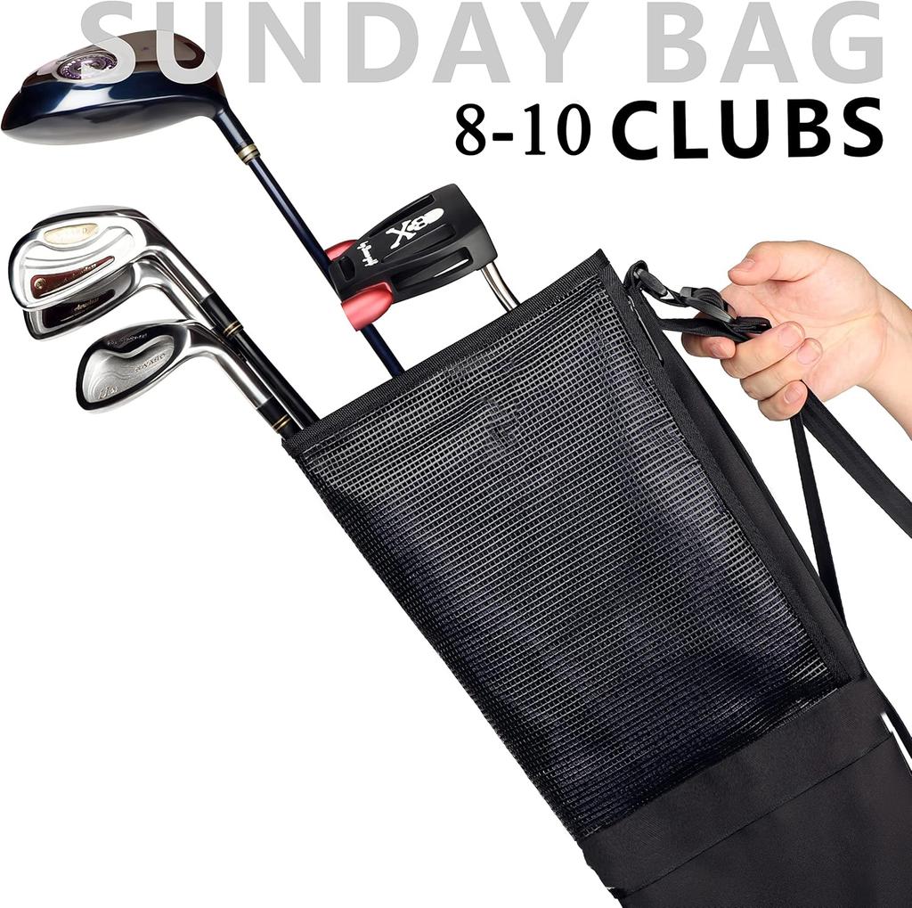 Foldable Golf Club Bag Durable Golf Carry Bag Travel Sunday Golf Case  Adjustable Golf Carry Bag with Multiple Compartments