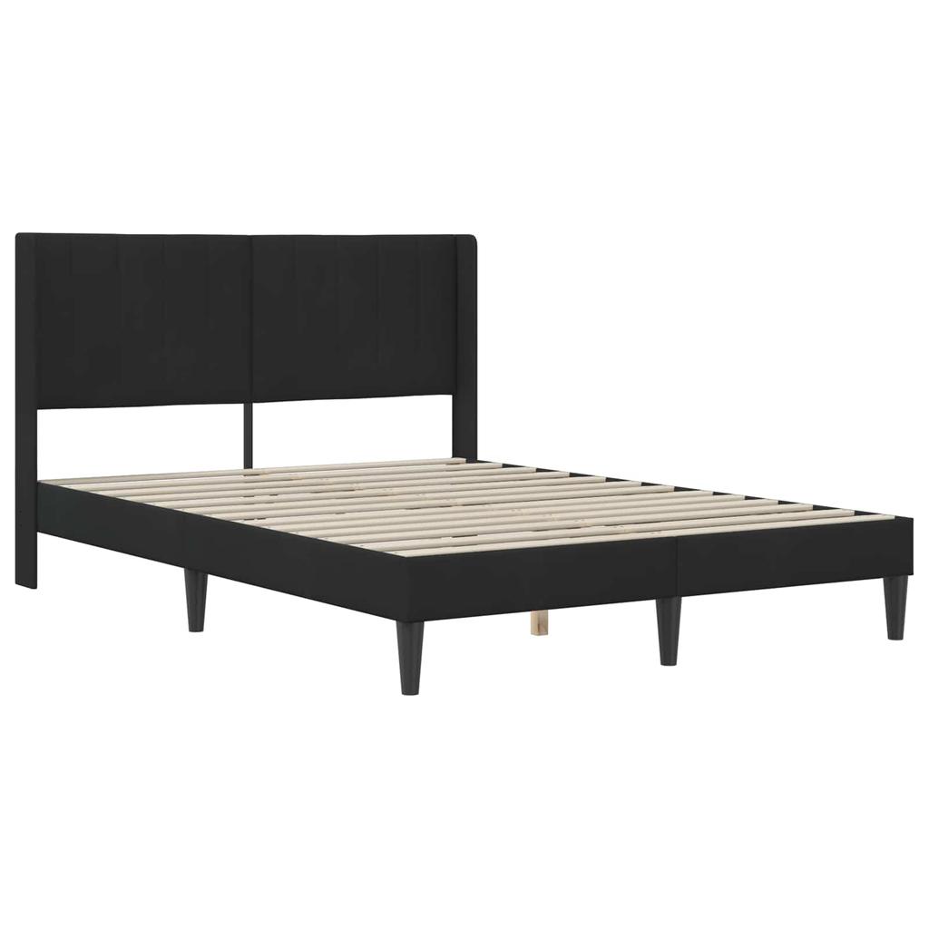 Bed Frame with Headboard Black 120 x 200 cm Velvet