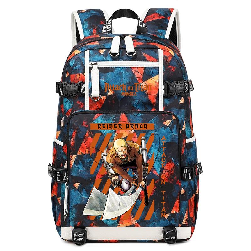 Attack On Titan Anime Print Student Backpack Large Capacity Casual Daypack for Boys Girls School Travel