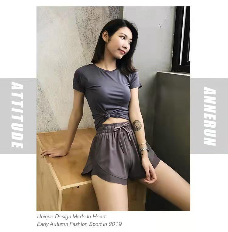 Women's Quick-Dry High Waist Running & Yoga Shorts - Loose, Two-in-One Design, Anti-Exposure.