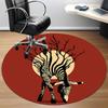 1pc Zebra Tree Office Round Area Rug, Indoor Mat Suitable ForOffice, Under Office Chairs Bedroom Living Room Home Decor, Room Deco  D041