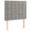 Vidaxl Bed Headboard with LED, Light Gray, 80X5X118/128 Cm, Velvet