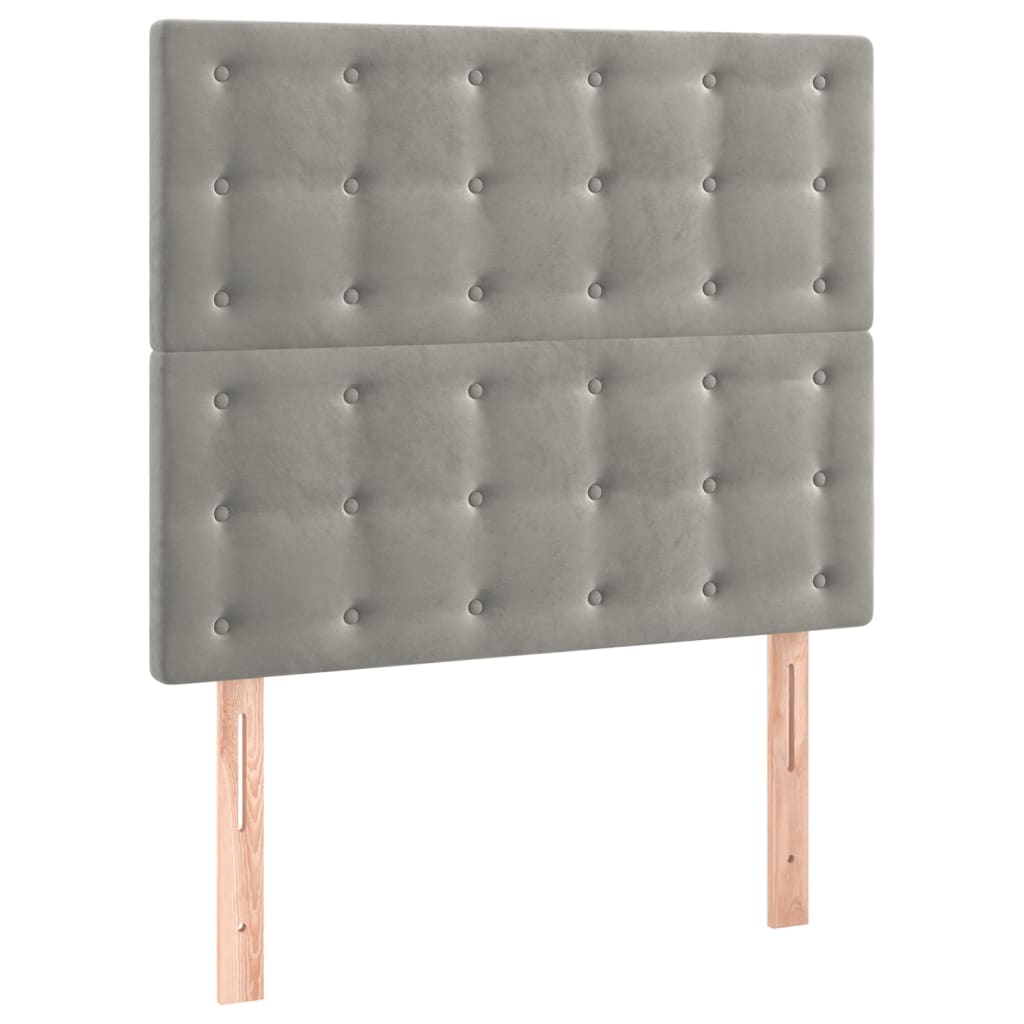 Vidaxl Bed Headboard with LED, Light Gray, 80X5X118/128 Cm, Velvet
