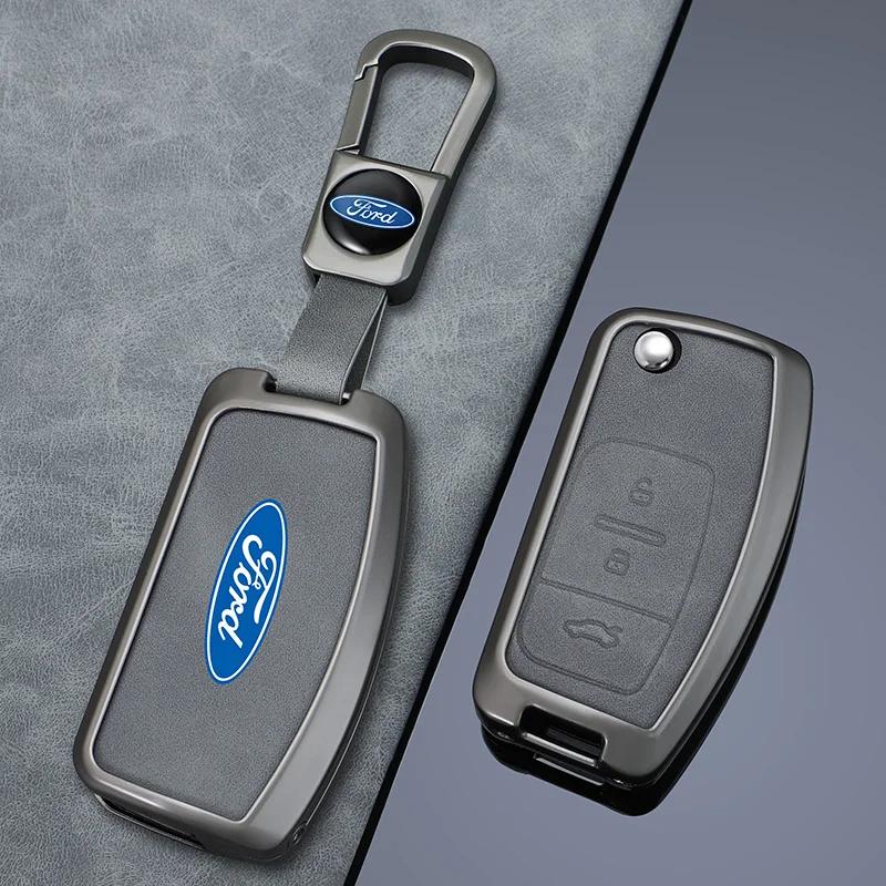 KLYD4 New Car Flip Folding Key Case Cover For Ford Focus 2 3 Ecosport C-Max S-Max Ka Mondeo Kuga Galaxy Fiesta Keychain Accessories