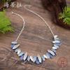 New Enamel Color Irregular Petal Necklace Ladies Exaggerated Design Geometric Flower Necklace