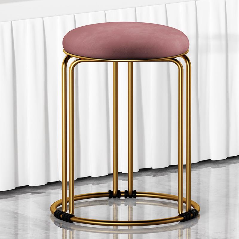 Rebar Round Stool Staable Soft Fabric Living Room Dining Table Bar Chair  Portable Lightweight Stool, Bedroom Dresser