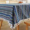 Nordic Style Bohemian Tablecloth with Tassel Table Cover Practical Ethnic Tablecloth  Living Room
