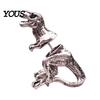 Vintage Texture Earring Alloy Piercing Earring, 3D Tyrannosaurus Rex Design Stud Retro Metal Distressed Dinosaur for Street Style Jewelry Gift