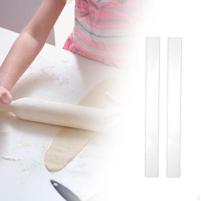 2 Pieces Rolling Pin Guides 2mm Thickness Acrylic Reusable Measuring Dough Strips Balance Ruler for