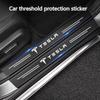 For Tesla Model 3 Y X S P100D P85D 200 logo Car Door Sill Stickers Carbon Fiber Door Sill Film Car Sticker Car Accessories