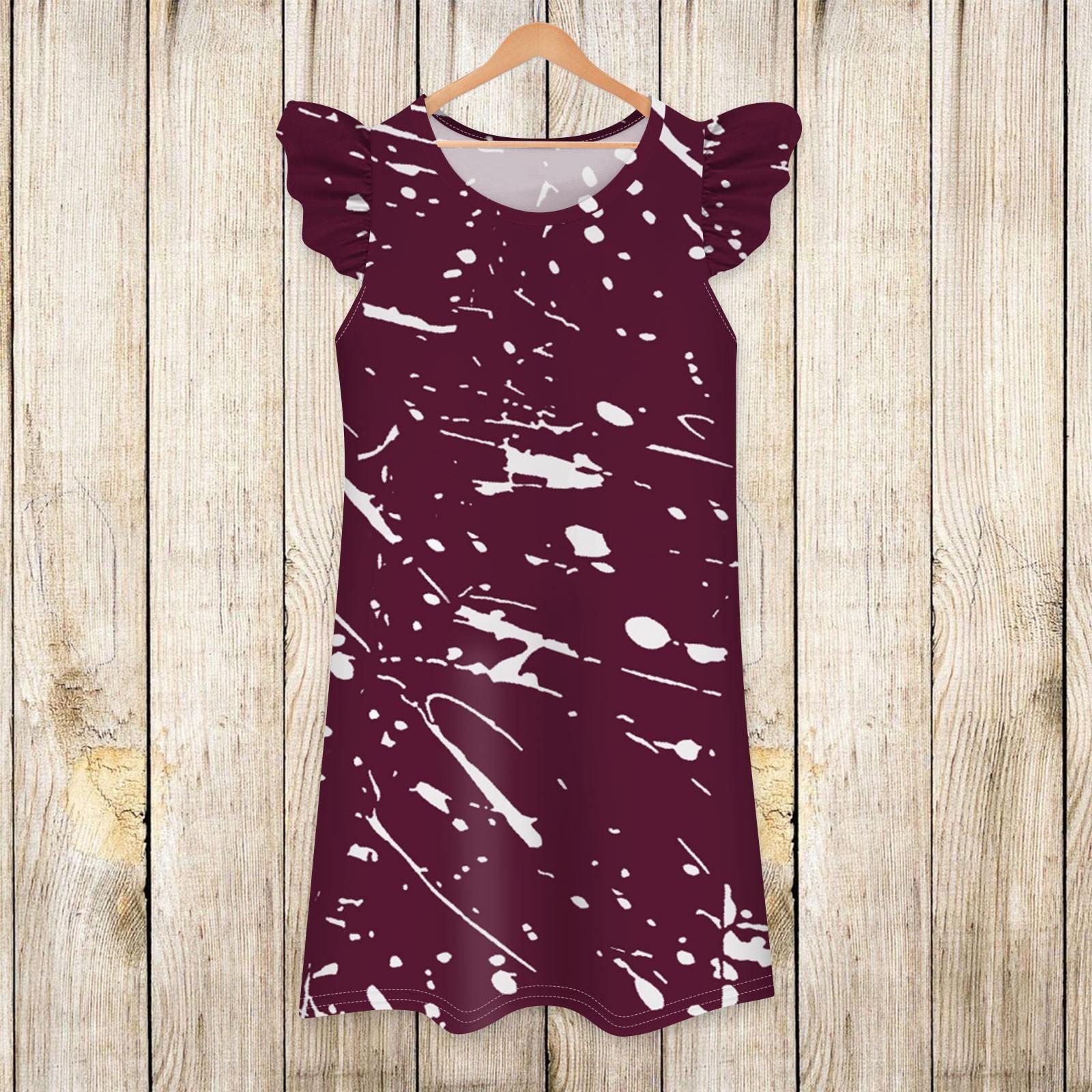 

Детское платье с рукавами-крылышками, юбка с принтом, повседневное платье 160 арбуз красный