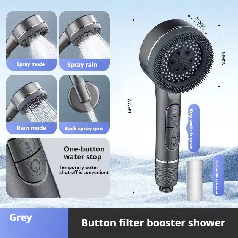 

4 режима душевая лейка душевая лейка высокого давления остановка воды одной кнопкой массаж, тропический душ смеситель кран ванная комната ванна дом аксессуары