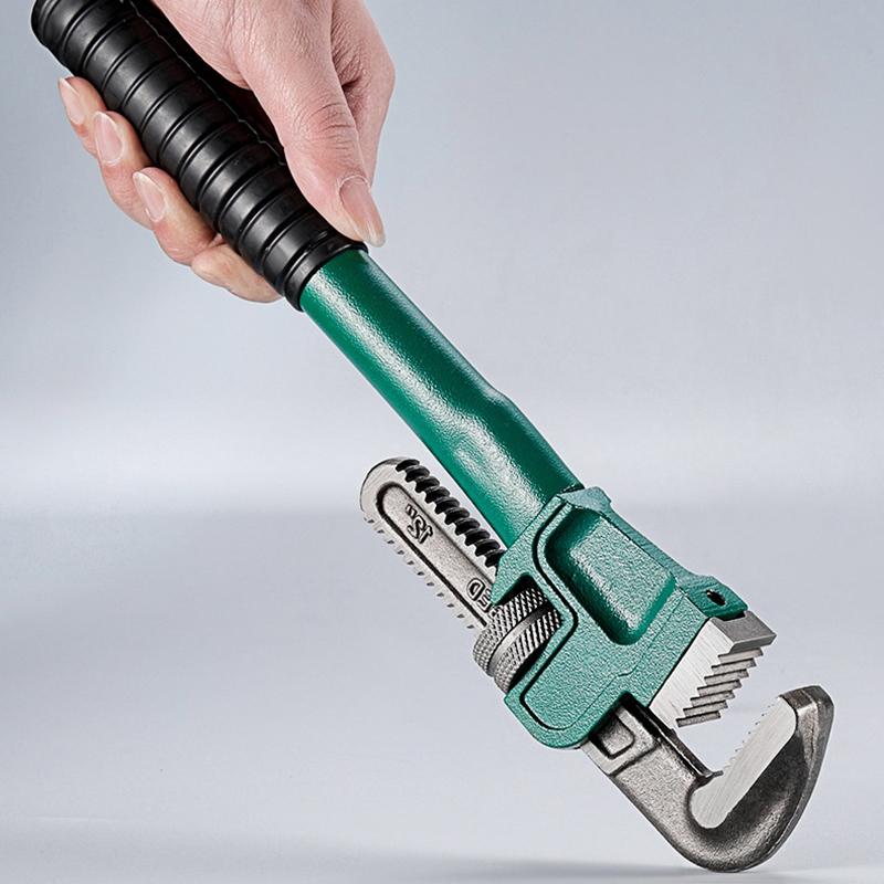 Heavy Duty Carbon Steel Straight Pipe Wrench 10", 12", 14", 18" Pipe Plier Universal Industrial Adjustable Plumbing Hand Wrench