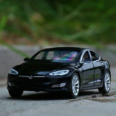 1:32 Tesla Model S Alloy Car Model Diecast Metal Toy Vehicles Car Model High Simulation Sound and Light Collection Children