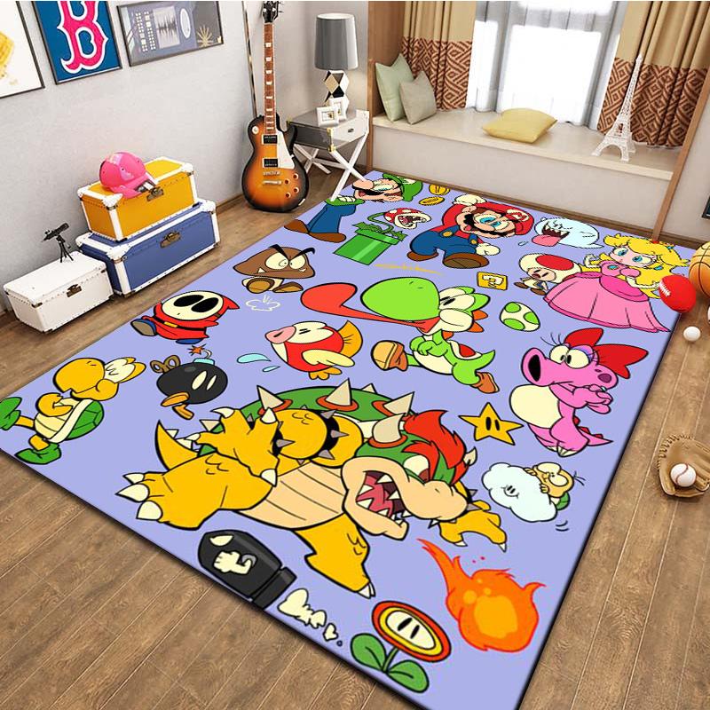 3D Cartoon Super Mario Bros Game HD Rug Area Carpet for Living Room Kids Bedroom Sofa Kitchen Decorate Child Non-slip Floor Mats