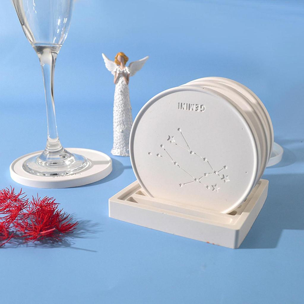 12 Constellation Coaster Molds 12Pcs Silicone Epoxy Resin Tray Mould