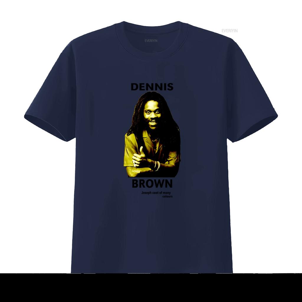 1980s Dennis Brown Josephs Coat of Many Colours Album T shirt Retro Music Fan vintage Washed Casual graphic Versatile Unisex