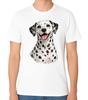 Happy Dalmatian Dog Portrait Illustration T-Shirt Spotted Pet Lover Unisex Tee