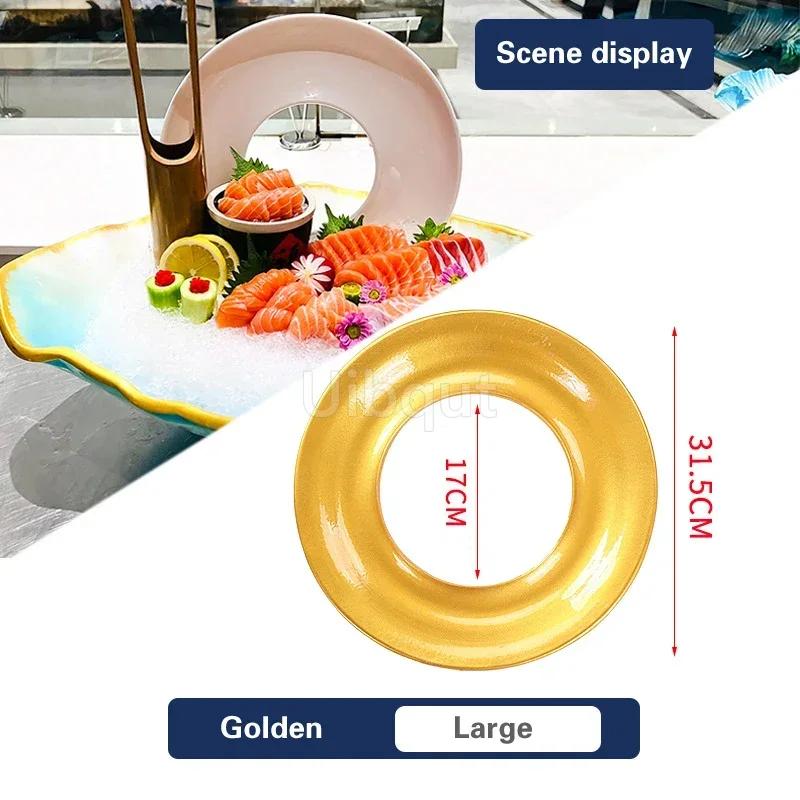 Sushi bamboo chops Barbecue dish decoration Platter ornaments Seafood posture flowers and plants Japanese sashimi decorations-A