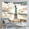 Famous Statue of Liberty Tapestry New York Sunset Night View Tapestry Art Wall Hanging Home Living Room Bedroom Dorm Tapestries