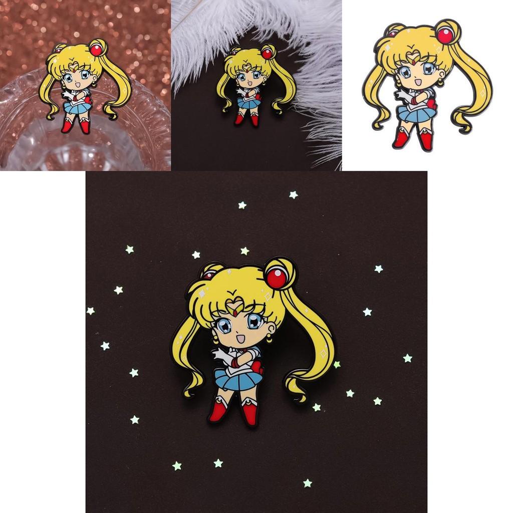 Adorable Anime Girl Evening Dress Enamel Brooch Cute Cartoon Metal Badge Accessory
