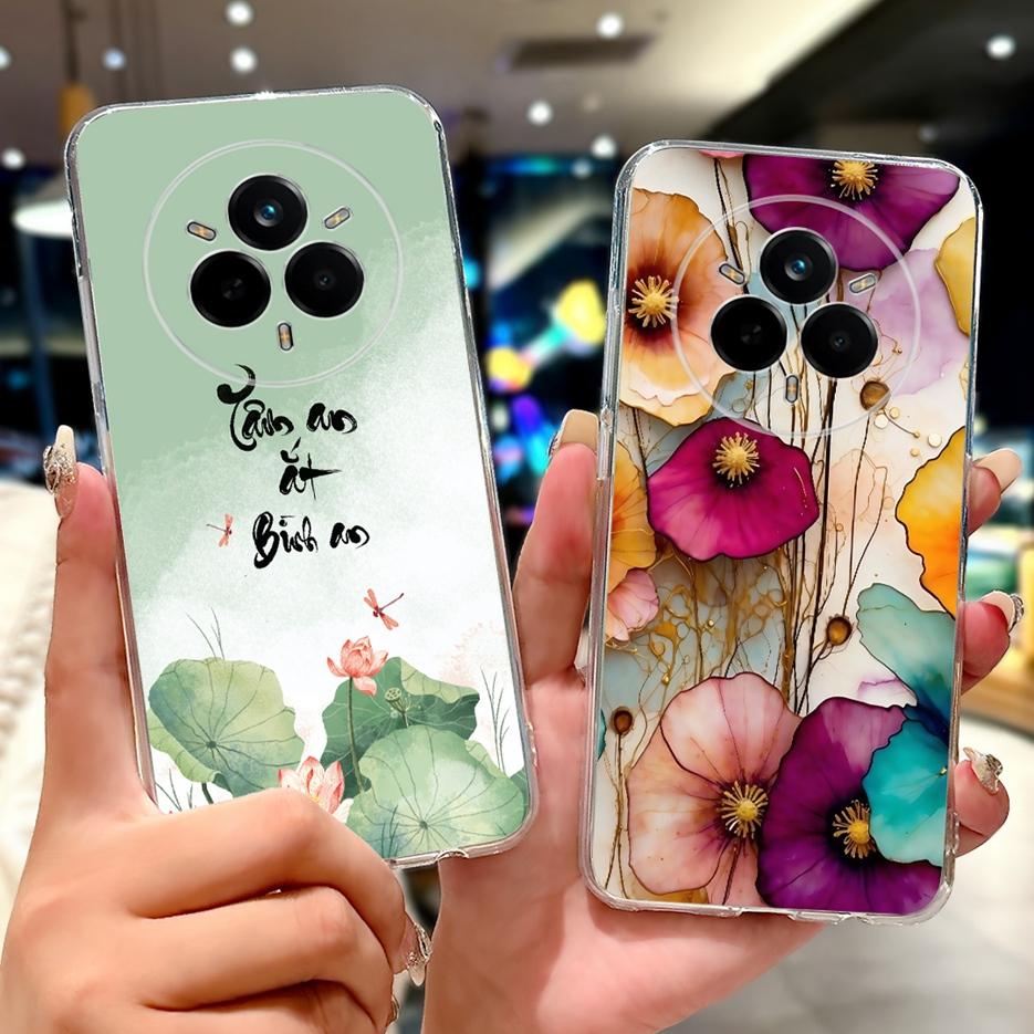 For Realme 14 Pro Plus Case RMX5051 Beautiful Flowers Painted Cover Soft Silicone Case For Realme 14 Pro Realme14 Pro+ 5G Fundas