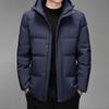 Short Down Jacket Men's Winter New Men's Hooded Jacket Versatile Solid Color Lapel Loose Warm Casual Men's Clothing