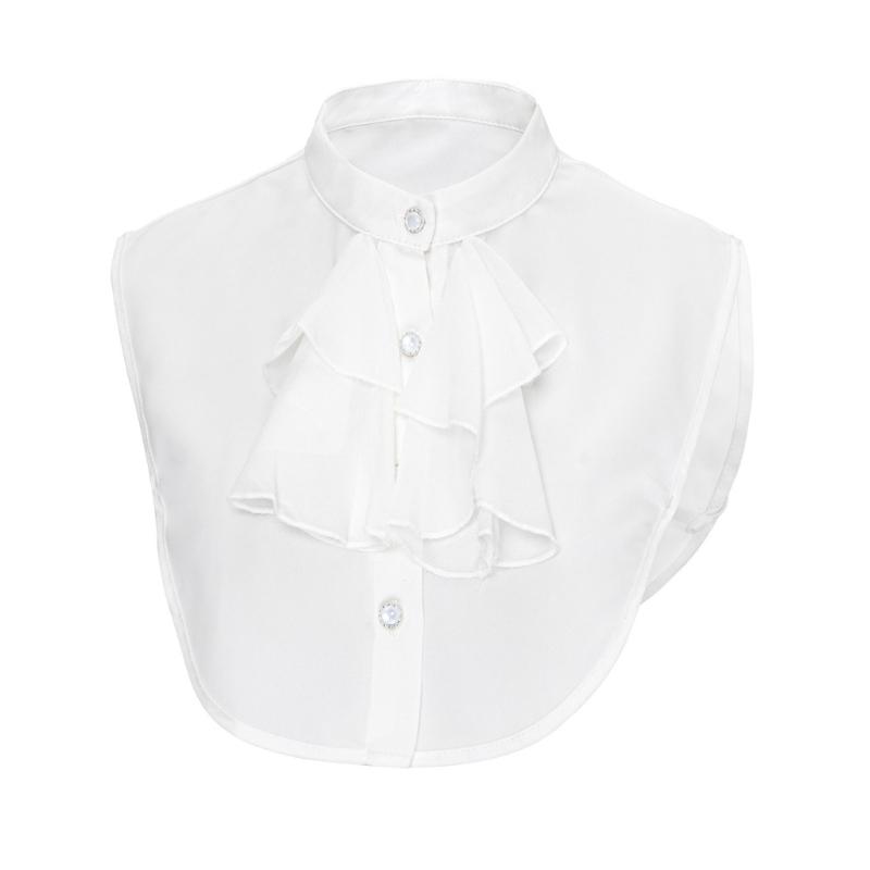 

Victorian Style Shirt Collar Enhancers Ruffled Front Detachable Blouse False Collar Layering Crop Top for Stylish Outfit 1