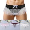 Men Sissy Lace See Through Panties Sexy Satin Thong Briefs Underwear