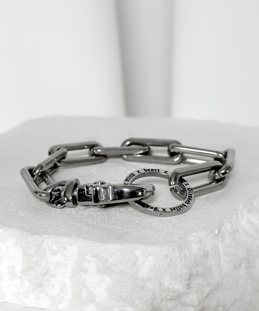 Blessed Bullet Ss-Lettering Buckle Cylinder Box Bracelet