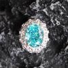 Hui Zhi Yi S925 Silver Ring with Diamonds and Green Ice Flower - Lavish Rich Woman Style