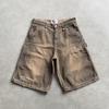Nyári Hip Hop Punk Wash Farmer rövidnadrágok Férfi Y2k Vintage Ripped Hole Baggy Work Shorts Harajuku Jorts Kosárlabda rövidnadrág Utcai ruházat