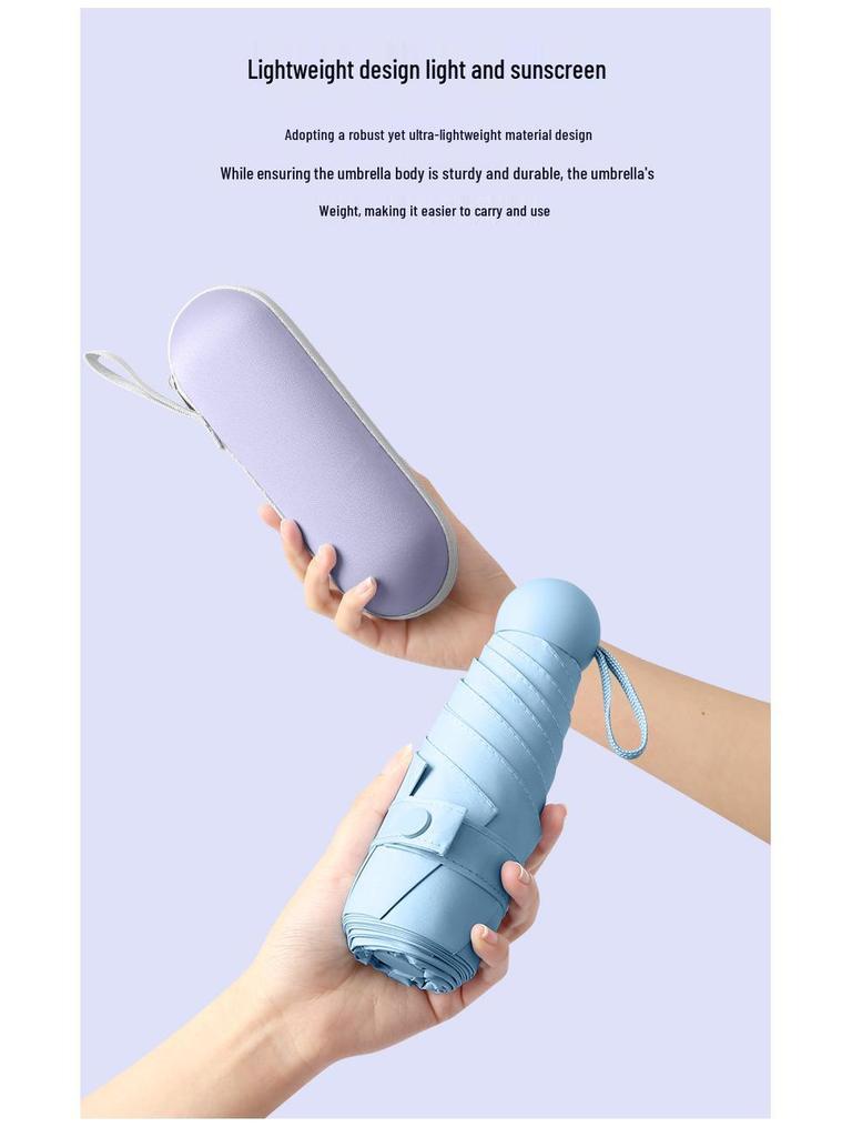 Ultralight Five-Fold UV Protection Compact Umbrella for Sun & Rain