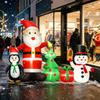 Inflatable Xmas Decor 5.9ft Blow Up Santa Snowman Penguin Xmas Tree with White Lights for Holiday Garden Yard
