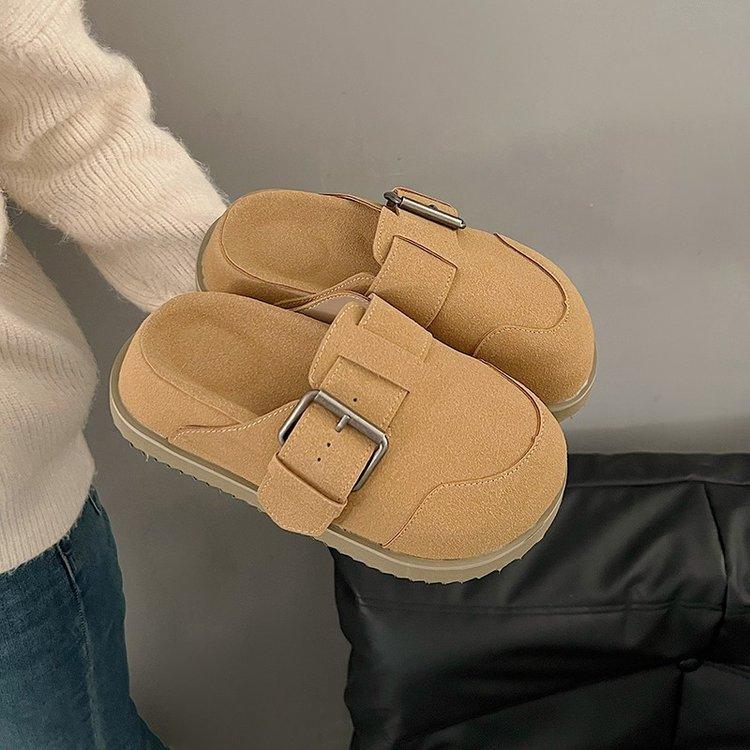 

Маленький человек толстая подошва увеличивает рост Баотоу женщина удобная 2025 весна новая ретро однопедальная женщина 40 верблюд